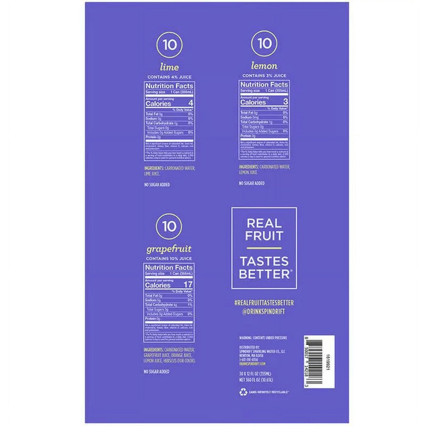 Spindrift Sparkling Water 12oz (Box of 30)