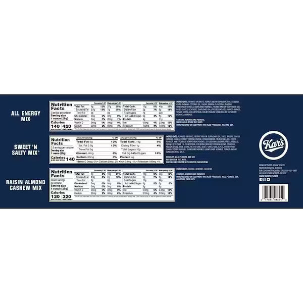 Kar's Trail Mix Variety 3.5oz (Box of 18)