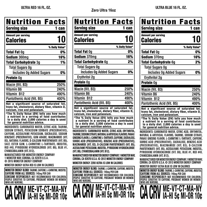 Monster Energy Ultra Variety 16 oz (Pack of 24)