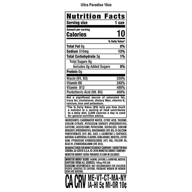 Monster Energy Ultra Paradise 16 oz (Pack of 24)