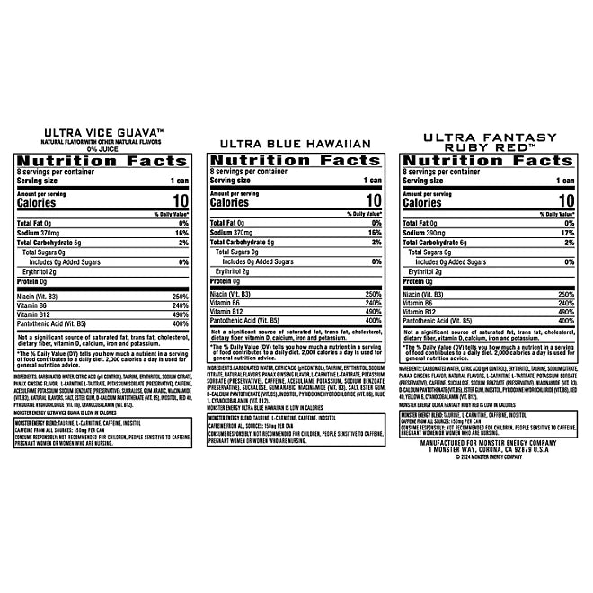 Monster Energy Ultra Variety 16 oz (Pack of 24)