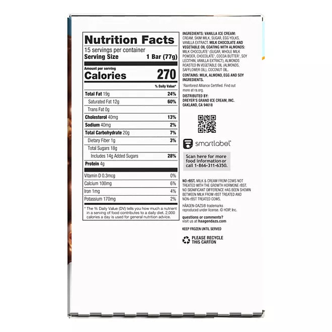 Haagen-Dazs Ice Cream Bars (Box of 15)