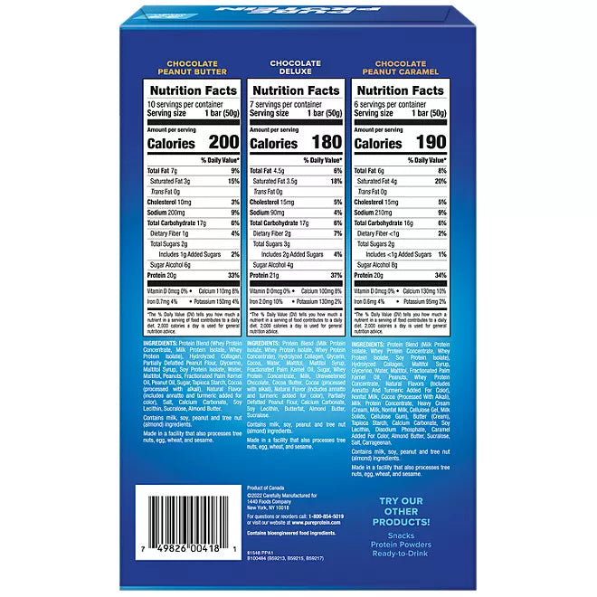 Pure Protein Bars Variety 1.76 oz (Box of 23)