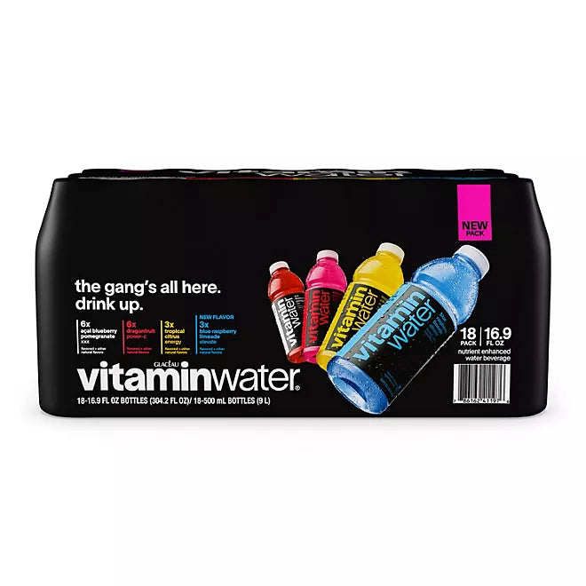 Vitamin Water Variety 16.9 fl oz (Pack of 18)