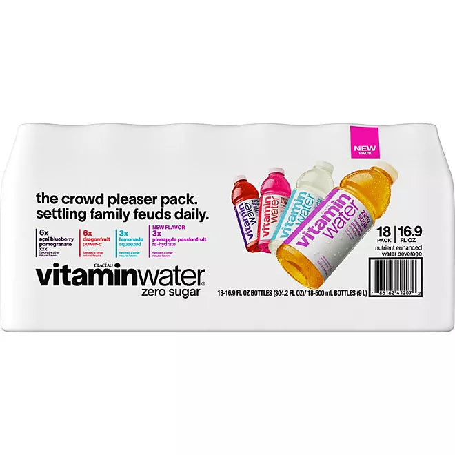 New Vitamin Water Variety 16.9 fl oz (Pack of 18)