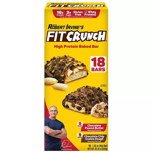 FITCRUNCH Protein Bars Variety 1.62 oz (Box of 18)