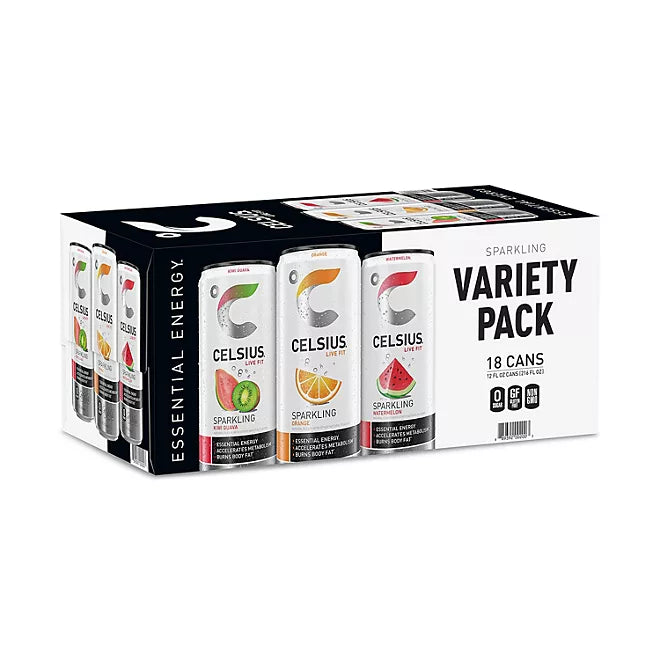 Celsius Variety Energy Drink 12 fl oz (Pack of 18)