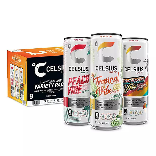 Celsius Live Energy Variety 12 fl. oz (Pack of 18)