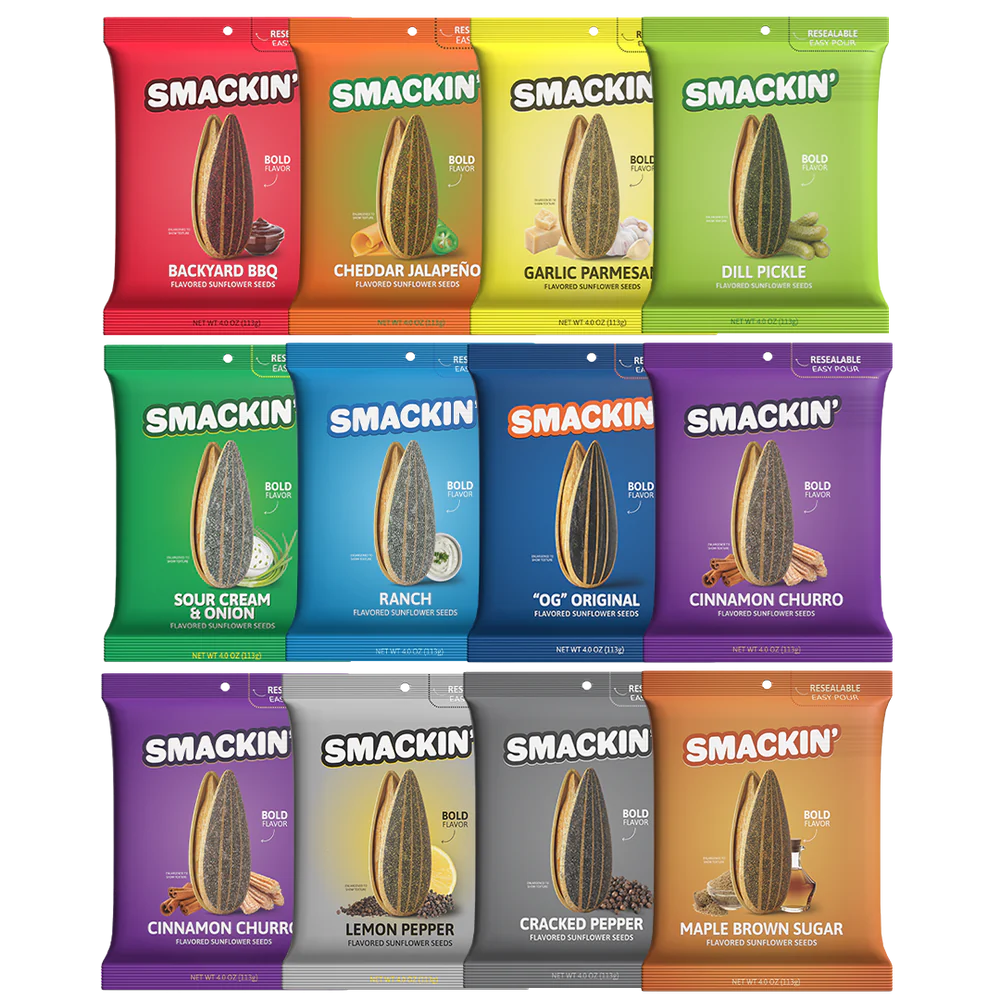 Smackin Variety Sunflower Seeds 4oz (Pack of 12)