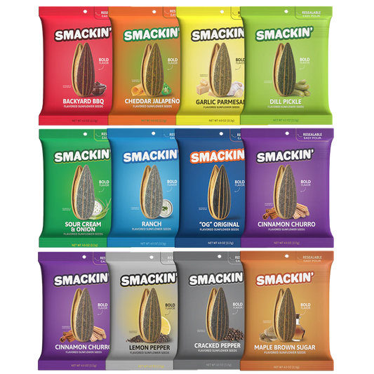 Smackin Variety Sunflower Seeds 4oz (Pack of 12)