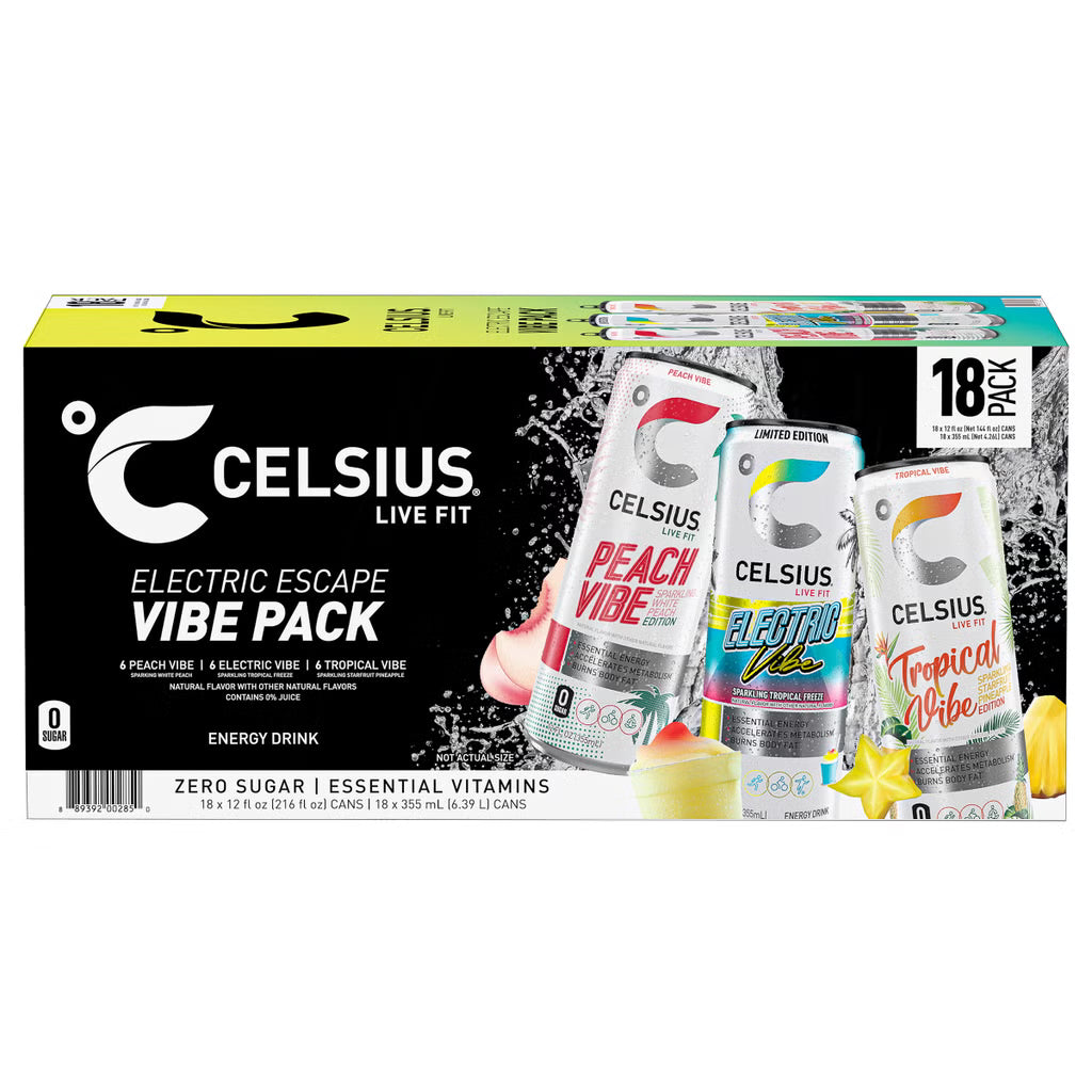 Celsius Vibe Energy Variety 12 fl. oz (Pack of 18)