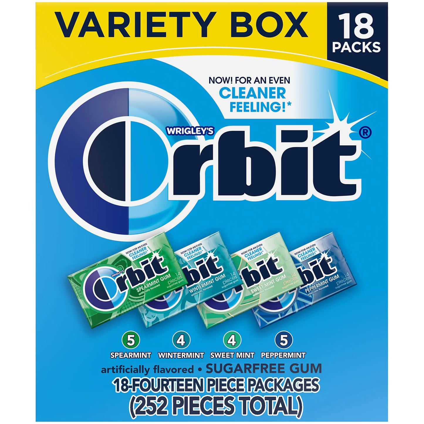 Orbit Mint Chewing Gum, Variety (Pack of 18)