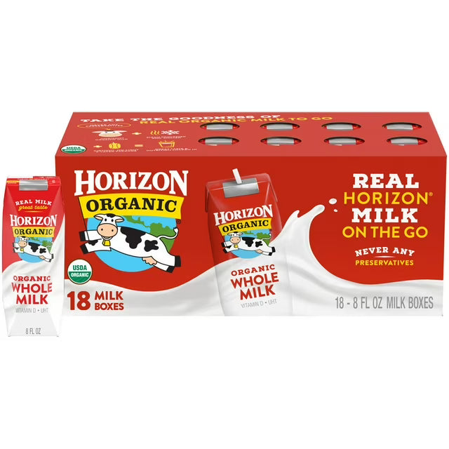 Horizon Organic Whole Milk 8oz (Box of 18)