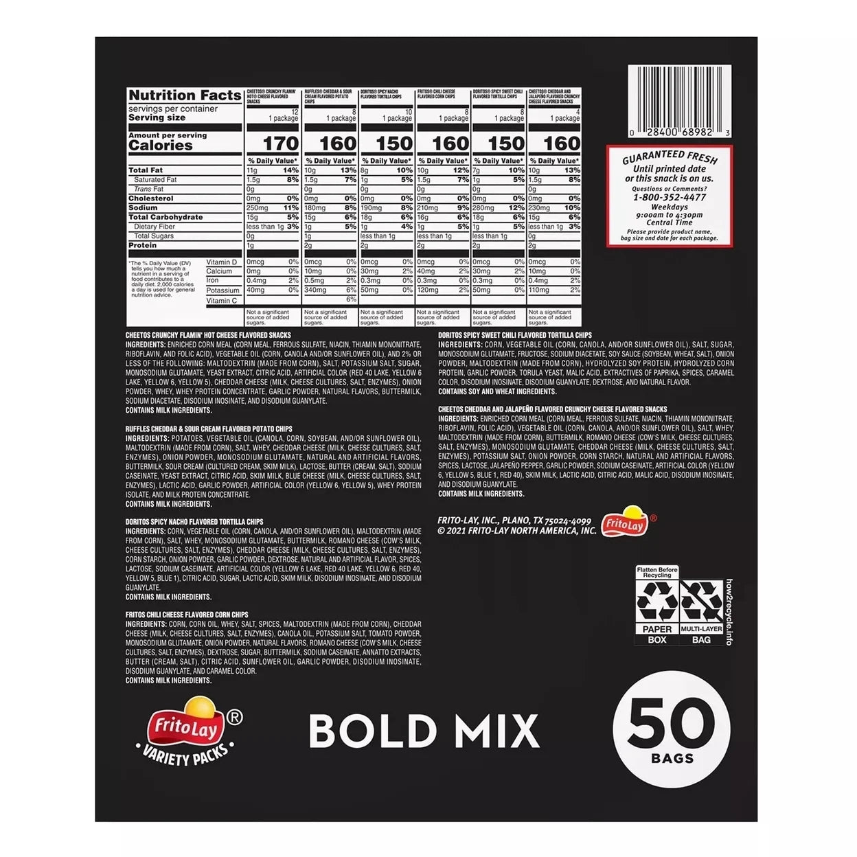 Frito-Lay Bold Variety 1oz (Box of 50)