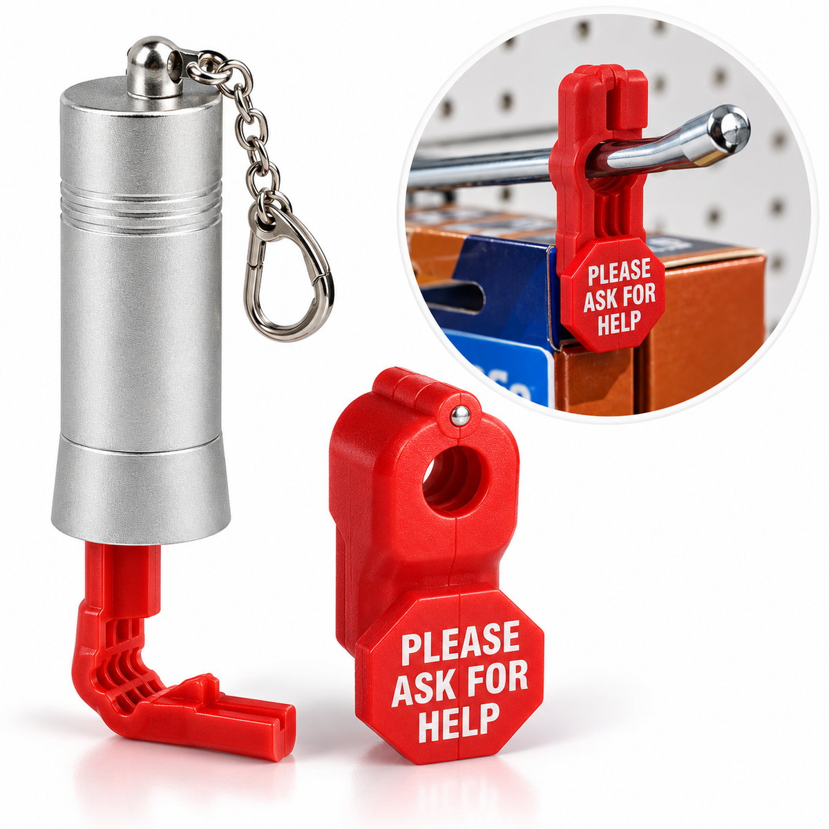 Retail Stop Lock Security Set (Pack of 10) + 1 Magnetic Release Key