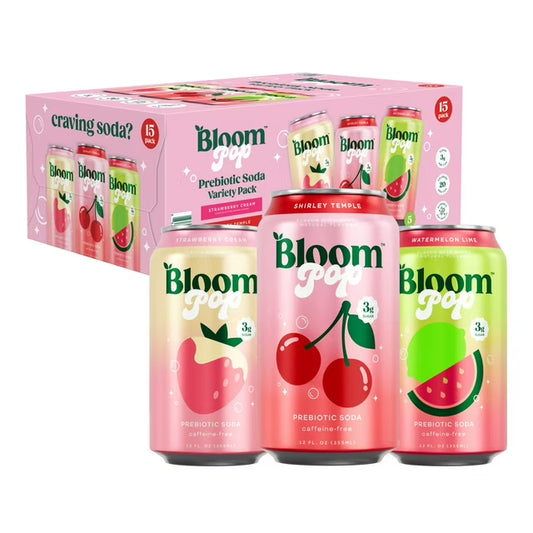Bloom Pop Prebiotic Soda Variety 12oz (Box of 15)