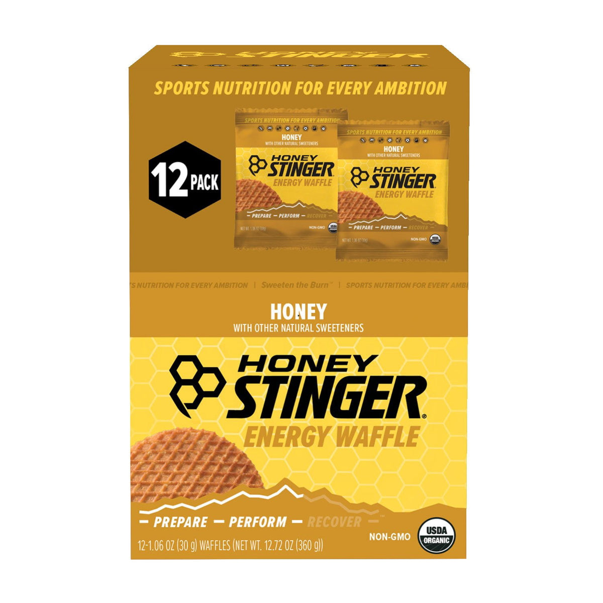 Honey Stinger Organic Energy Waffle, Honey 1.06 oz (Box of 12)