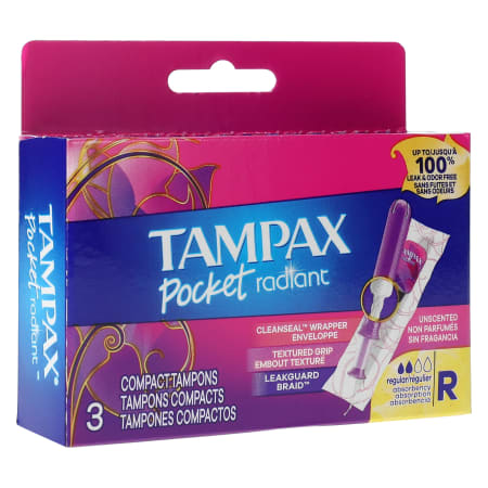 Tampax Radiant Compact Tampons 3ct