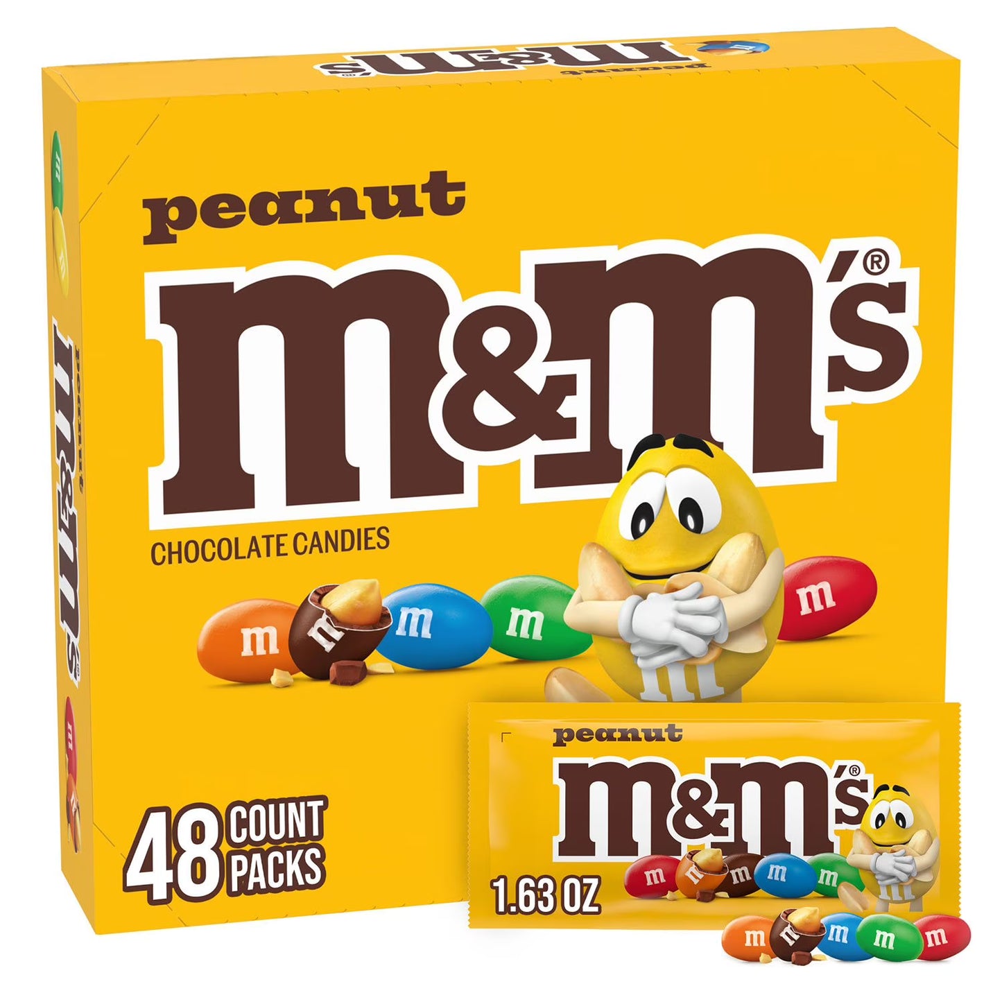 M&M'S Peanut Milk Chocolate Candy 1.74oz (Box of 48)