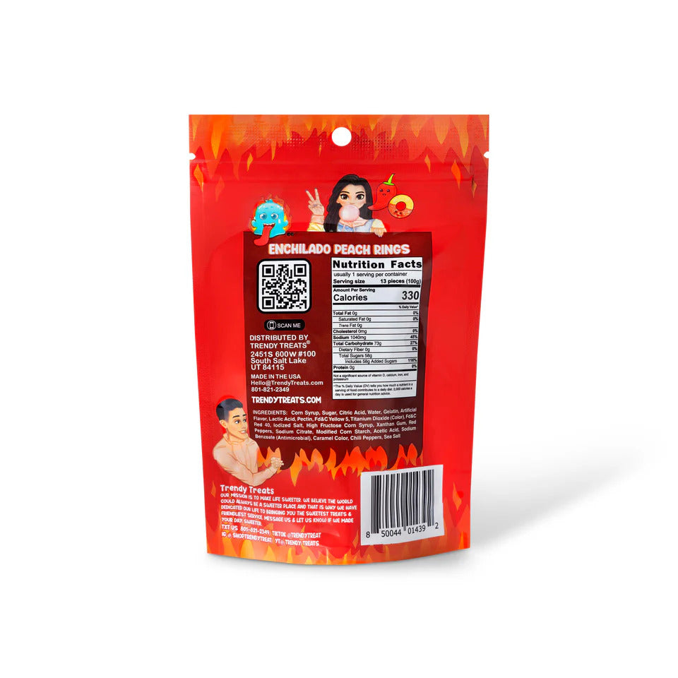 Mini Chamoy Peach Rings 3.5oz (Pack of 12)