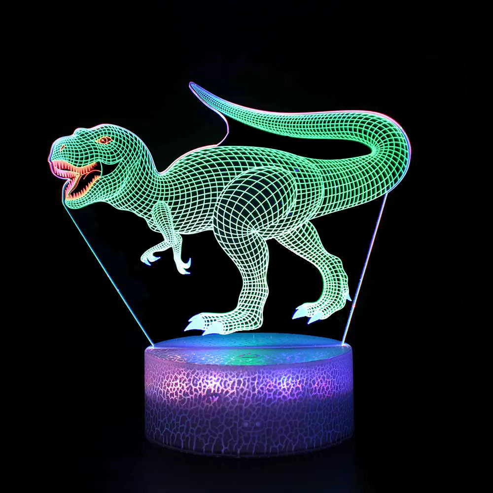 Multicolor 3D LED Dinosaur Night Light