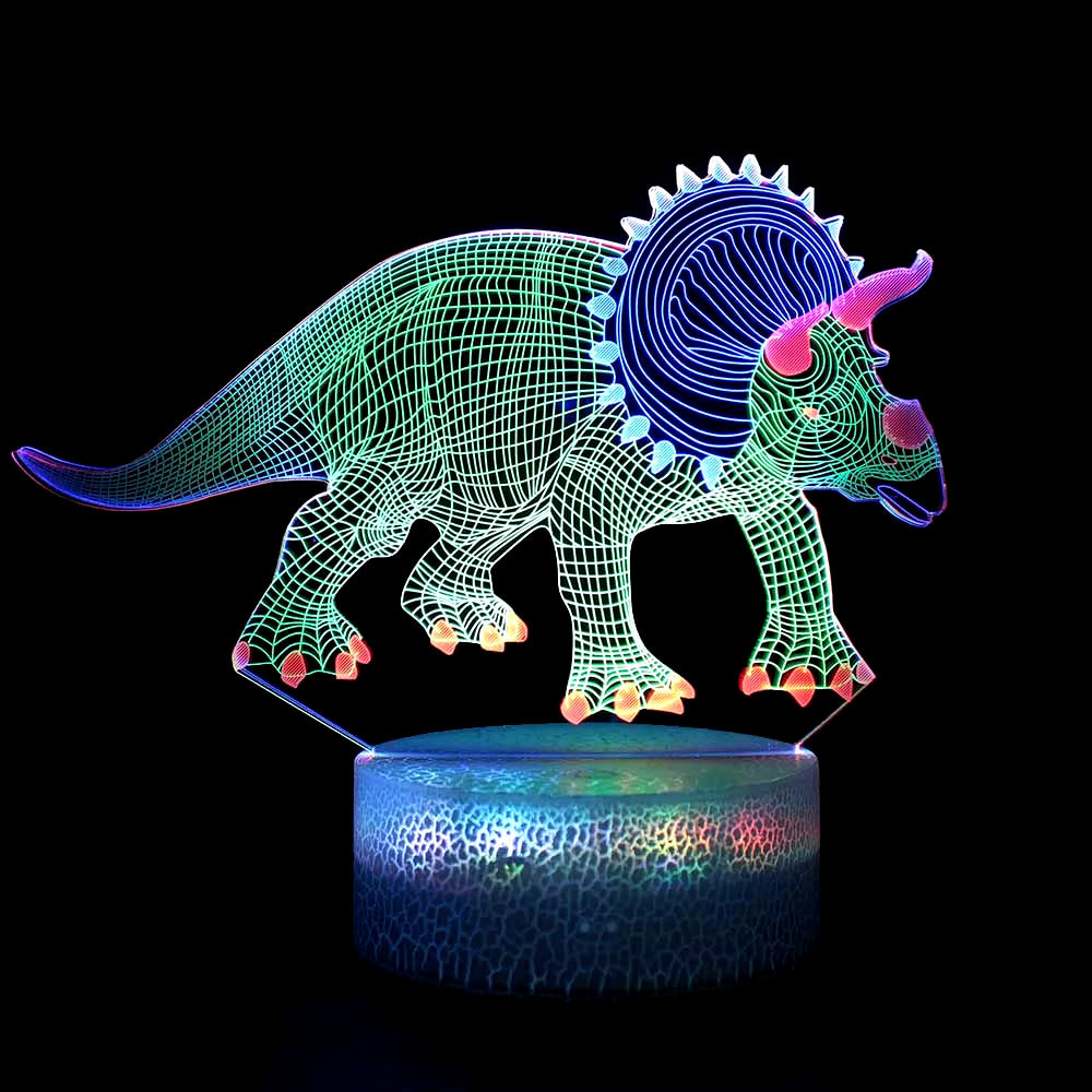 Multicolor 3D LED Dinosaur Night Light