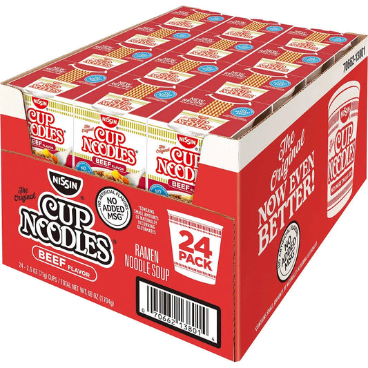 Nissin Beef Cup Noodles (Pack of 24)