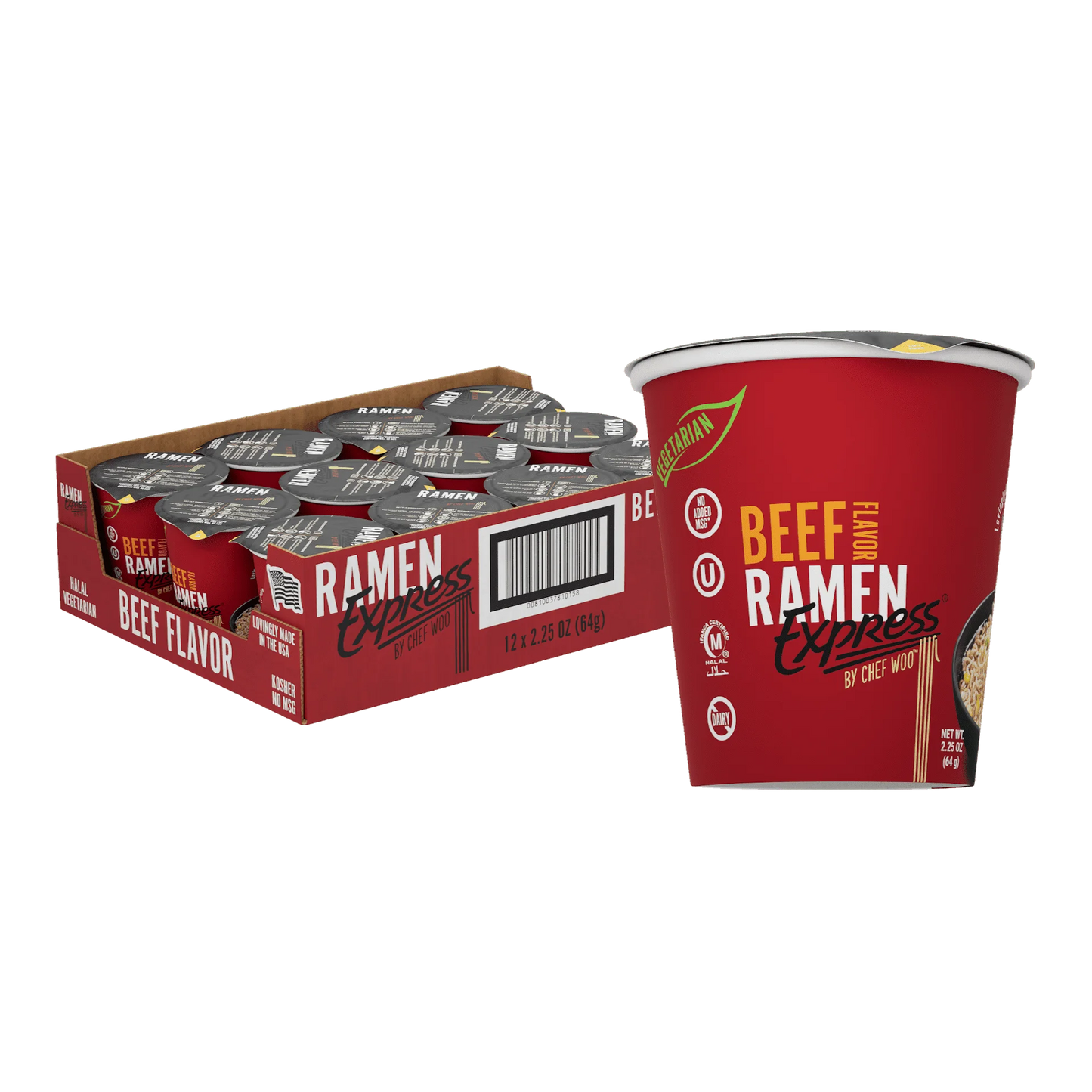 Chef Woo's Vegetarian Beef Ramen (Pack of 24)
