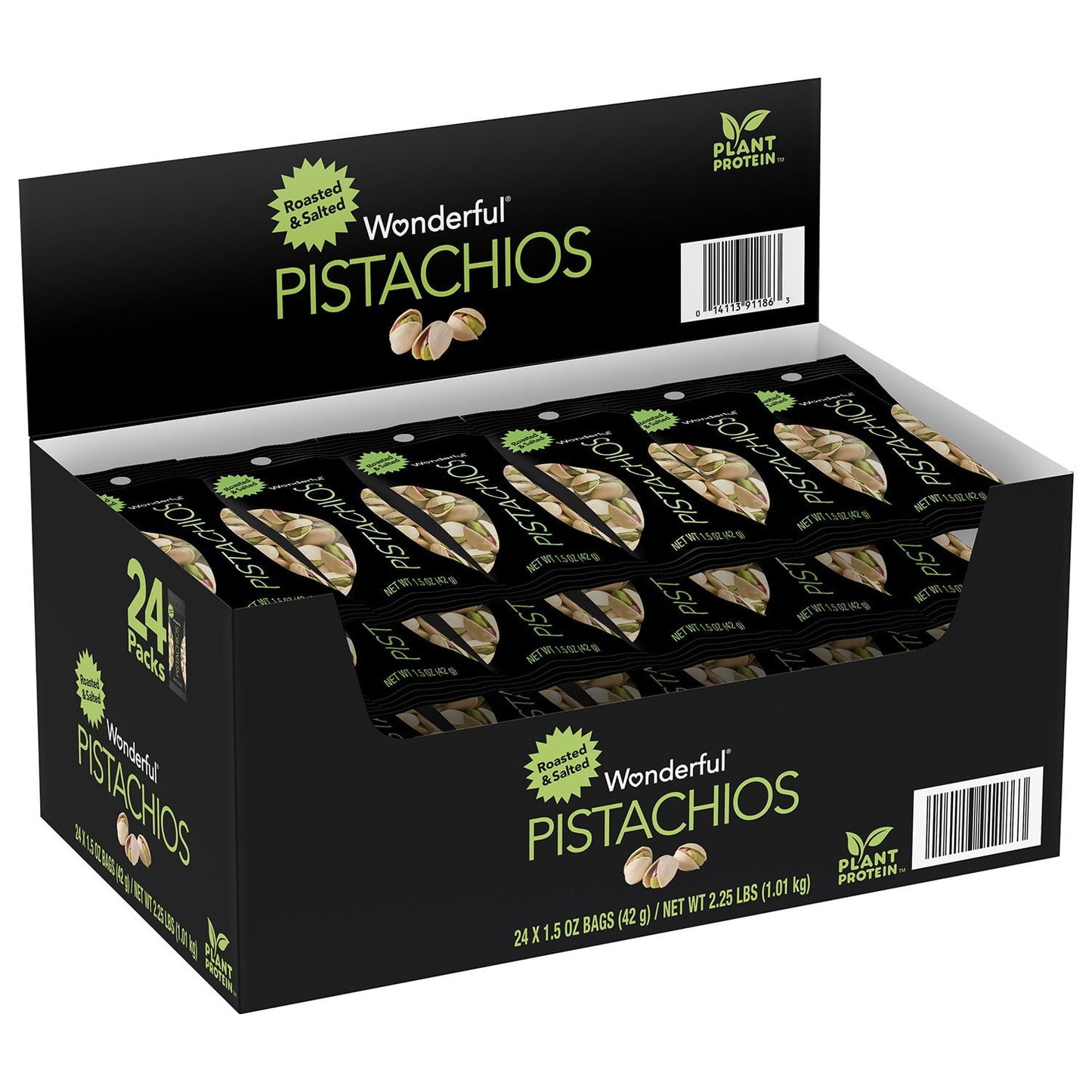 Wonderful Pistachios Roasted and Salted 24 pack box
