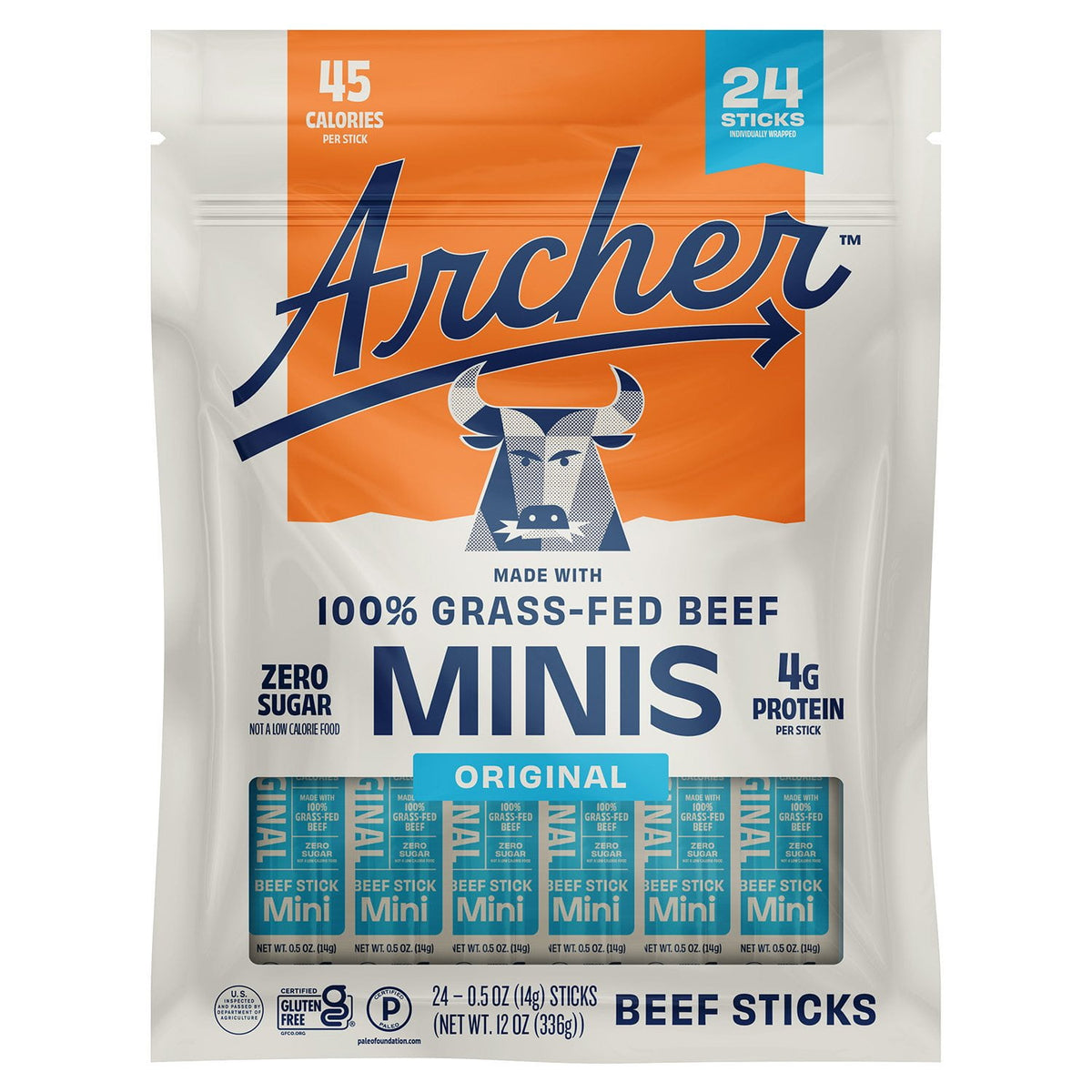 Archer Original Mini Beef Sticks 0.5 oz (Box of 24)