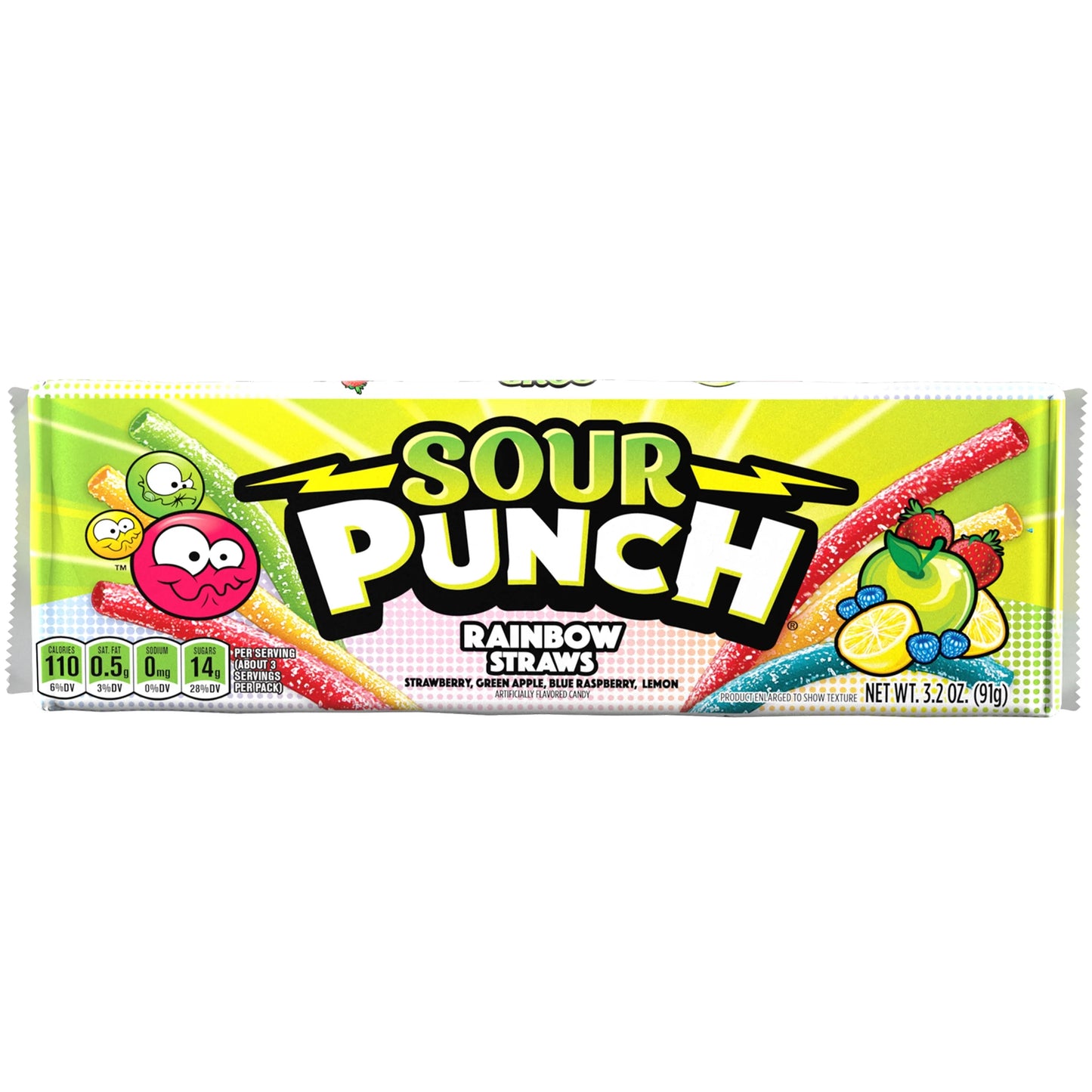 Sour Punch Straws Rainbow 2oz (Box of 24)