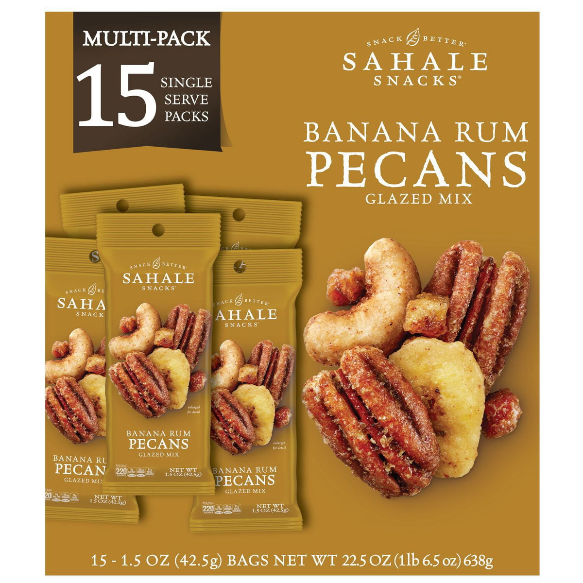 Sahale Snacks Banana Rum Pecans Glazed Mix 1.5 oz (Pack of 15)