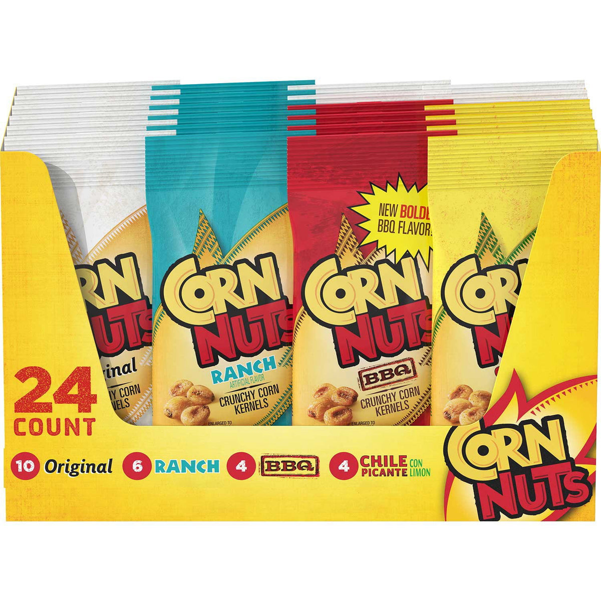 Corn Nuts Crunchy Corn Snacks Variety Pack 1.7 oz (Box of 24)