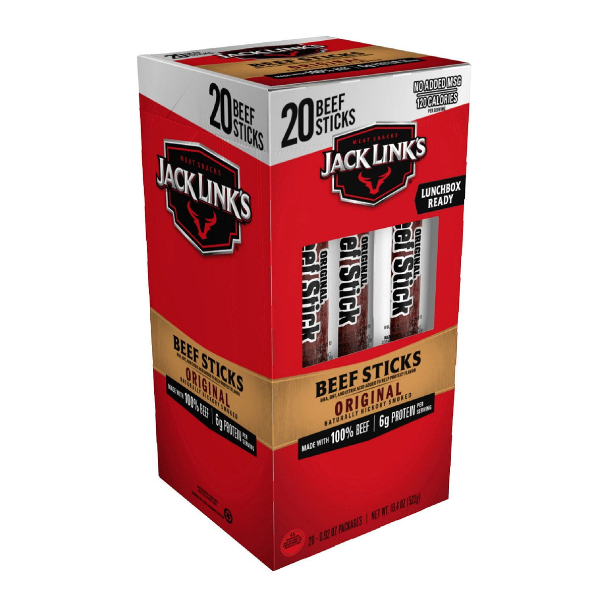 Jack Link's Original Beef Sticks 0.92 oz (Box of 20)