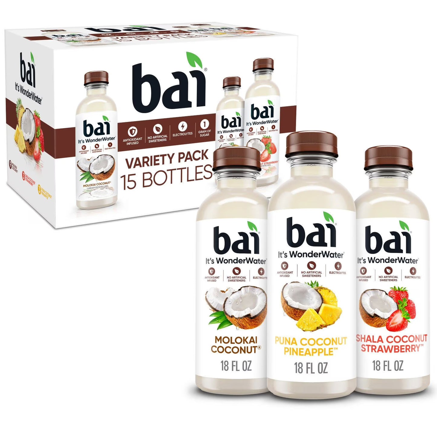 Bai Coconut Flavored Water 18oz (Box of 18)