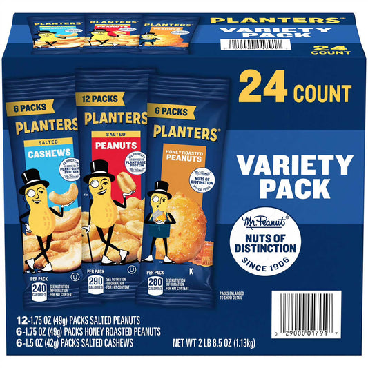 Planters Variety Cashews & Peanuts (Box of 24)