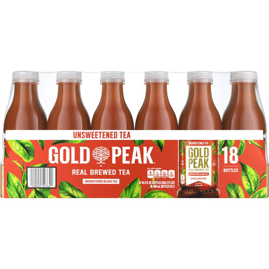 Gold Peak Unsweetened Tea 16.9 oz (Pack of 18)