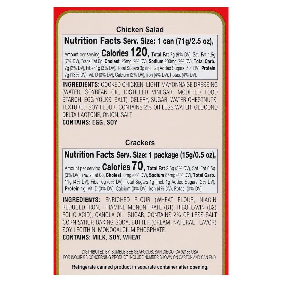 Brunswick Chicken Salad with Crackers 3oz (Pack of 12)