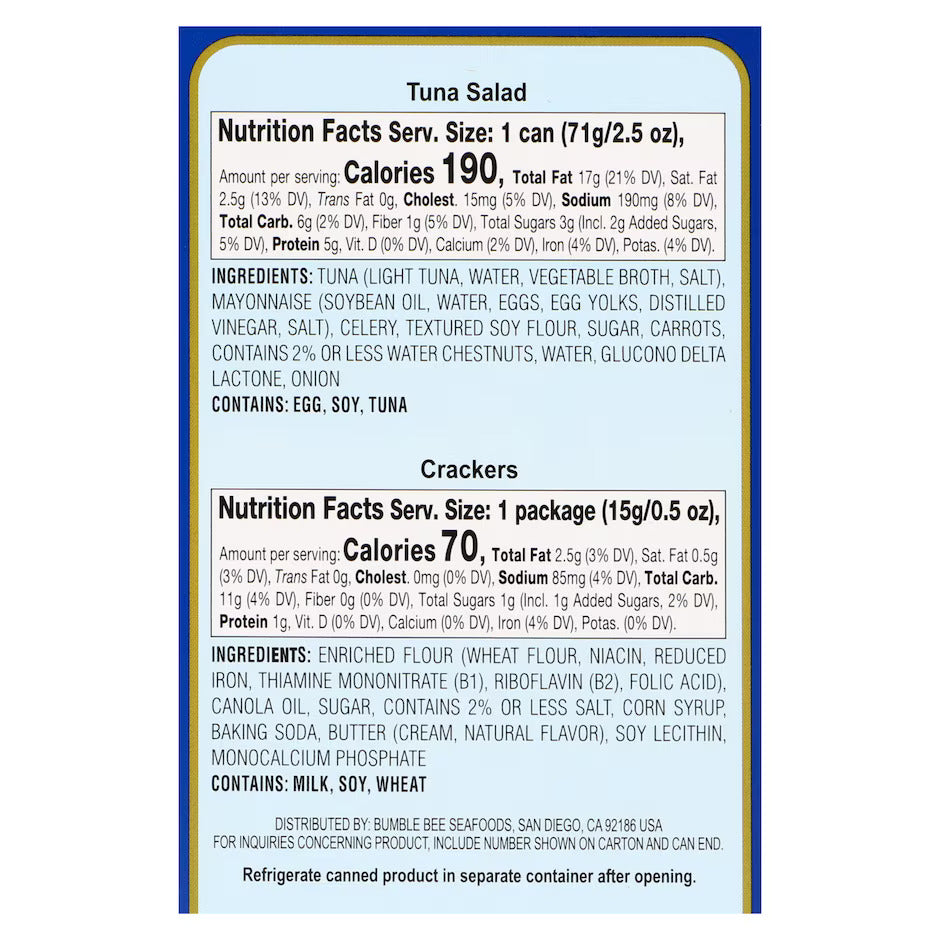 Brunswick Tuna Salad with Crackers 3oz (Pack of 12)