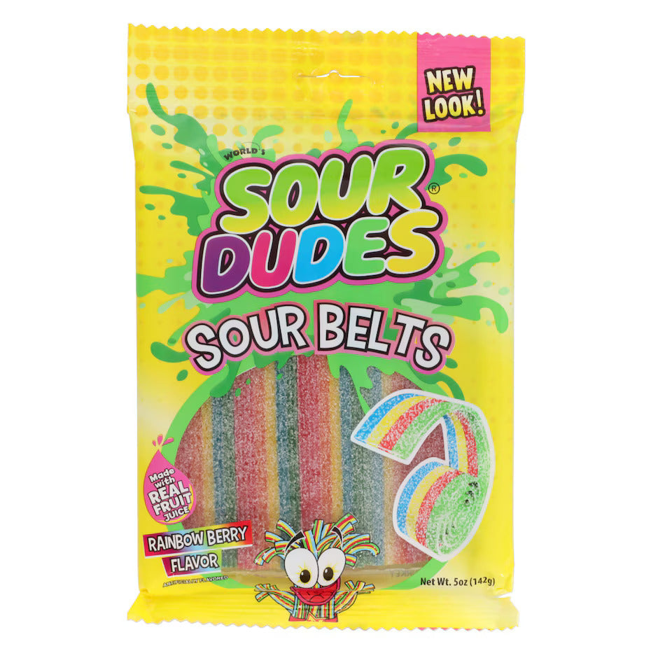 Sour Dudes Sour Belts 5oz (Pack of 12)