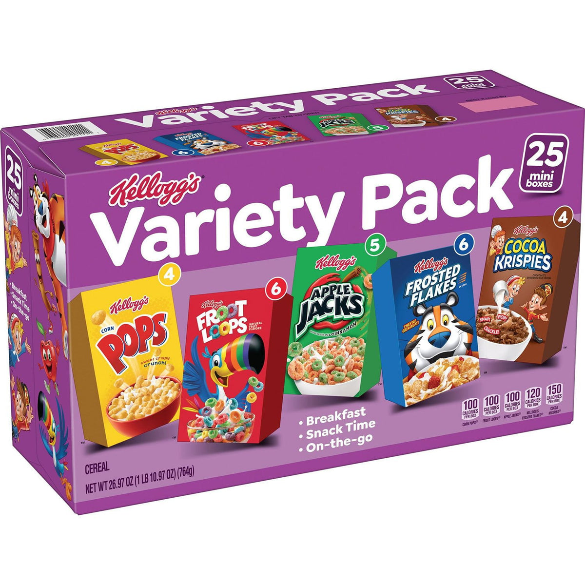Kellogg's Assorted Cereal Variety Pack, 25 mini boxes