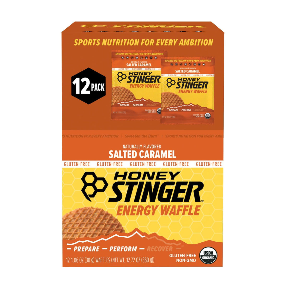 Honey Stinger Organic Gluten Free Salted Caramel Waffle (Box of 12)