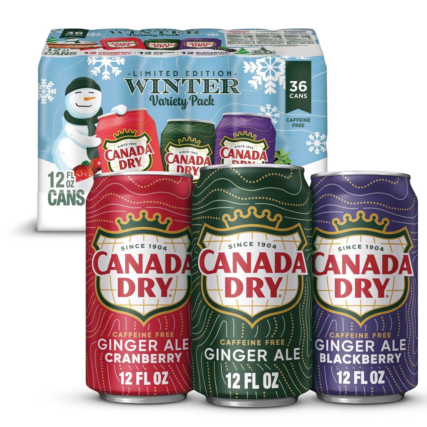 Seasonal Canada Dry Ginger Ale Winter Edition 12oz (Box of 36)