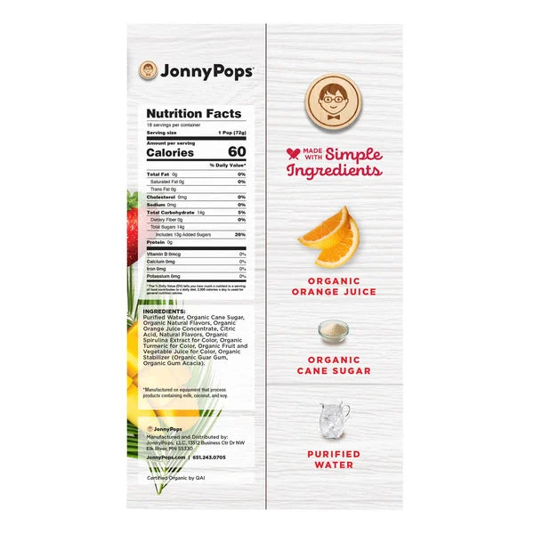 Jonny Pops Organic Dairy Free Pops (Box of 18)