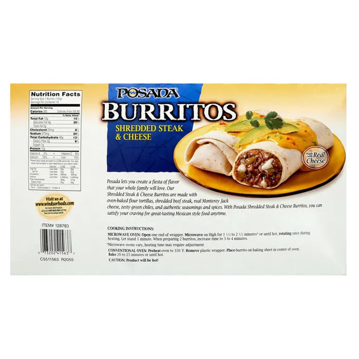 Posada Steak & Cheese Burrito 5oz (Box of 18)