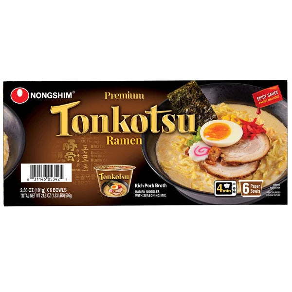 Nongshim Tonkotsu Ramen Bowl 3.56oz (Box of 6)