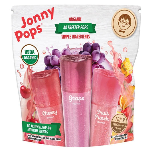 Jonny Pops Organic Freezer Pops 1.4oz (Pack of 48)